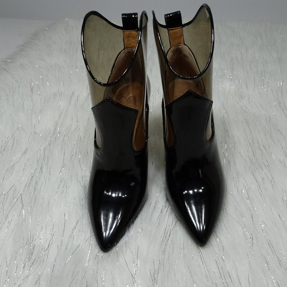 Jessica Simpson Black Periya Faux Leather Pointed Toe Booties 7M - Picture 4 of 14